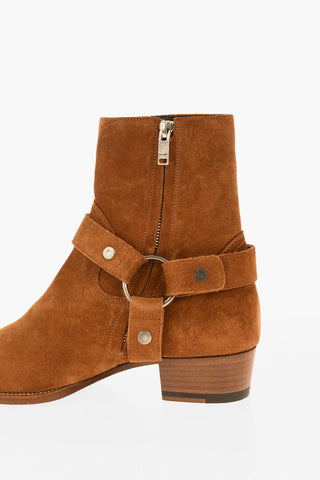 Suede Western Booties with Cuir Sole 4cm
