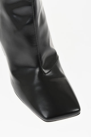 MM22 Stivaletti in Pelle Spazzolata con Punta Squadrata Tacco 10.5cm