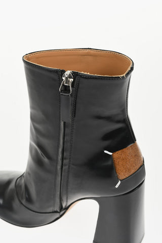 MM22 Stivaletti in Pelle Spazzolata con Punta Squadrata Tacco 10.5cm