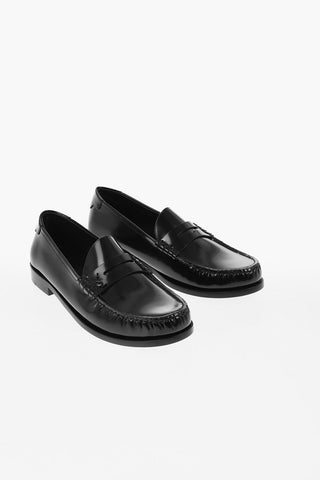 Brushed Leather Penny Loafers