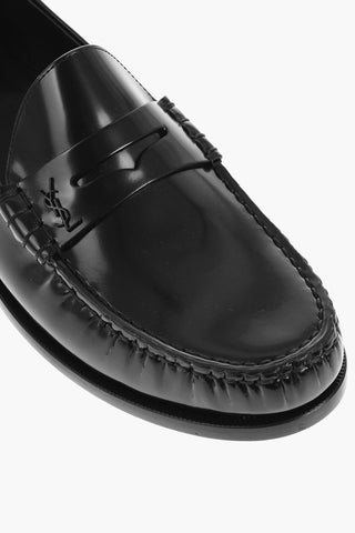 Brushed Leather Penny Loafers
