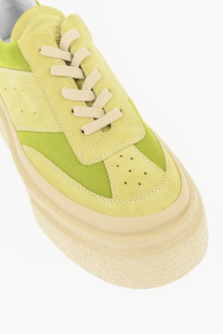 MM6 Sneakers Basse in Tessuto e Suede con Suola Platform 5cm