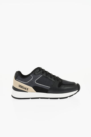Leather Lace-Up Sneakers with Breathable Inserts