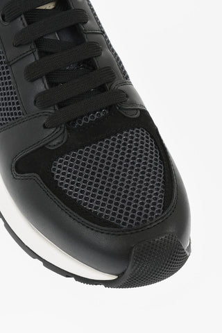 Leather Lace-Up Sneakers with Breathable Inserts