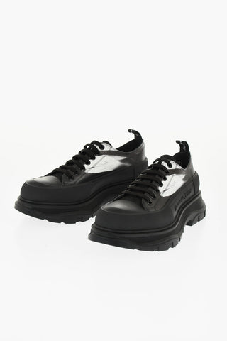 Printed Leather Sneakers with Chunky Sole