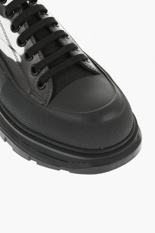 Printed Leather Sneakers with Chunky Sole