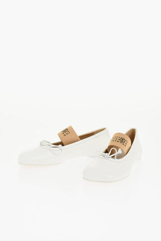 MM6 Leather Mary Jane Ballet Flats with Elastic Band