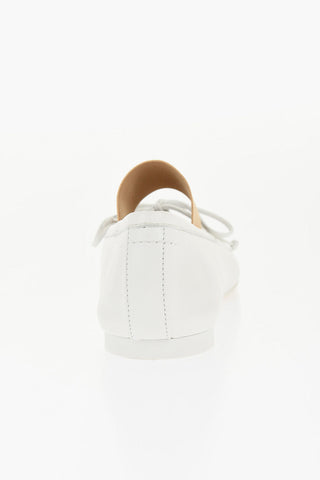MM6 Leather Mary Jane Ballet Flats with Elastic Band