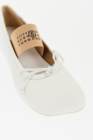MM6 Leather Mary Jane Ballet Flats with Elastic Band