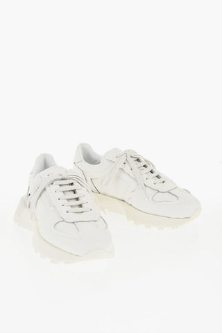 MM22 Solid-Color Leather Low-Top Sneakers