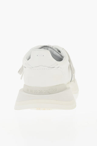 MM22 Solid-Color Leather Low-Top Sneakers