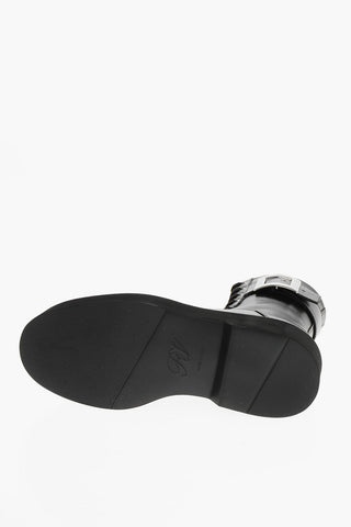 Anfibi in Pelle con Cinturino alla Caviglia e Fibbia