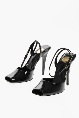 Patent Leather Sandals with Ankle Strap 11cm