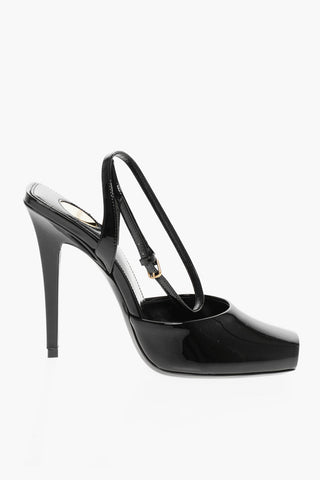 Patent Leather Sandals with Ankle Strap 11cm