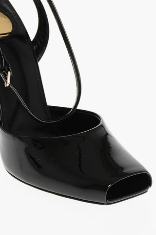 Patent Leather Sandals with Ankle Strap 11cm