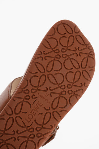 Leather Thong Sandals with Logoed Buckle