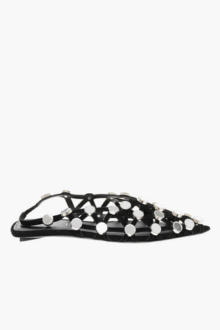 See Through Slingback Mules with Rhinestones