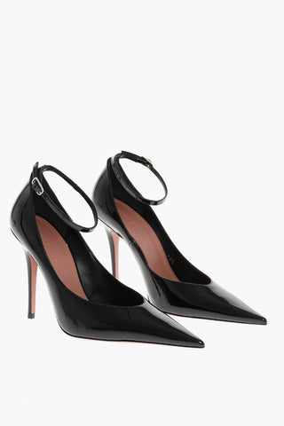 Patent Leather ANOK Pumps with Ankle Strap 11cm