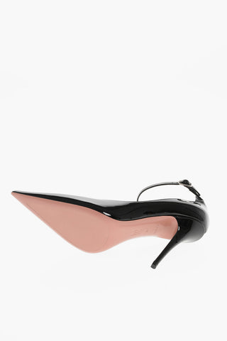 Patent Leather ANOK Pumps with Ankle Strap 11cm