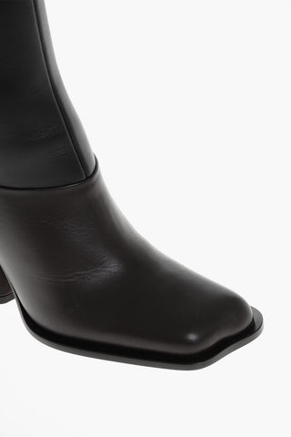 Stivaletti Texani in Pelle con Tacco Rivestito 10cm