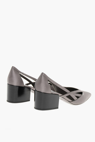 Pumps a Punta in Satin con Cut-outs 6cm