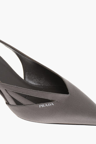 Pumps a Punta in Satin con Cut-outs 6cm