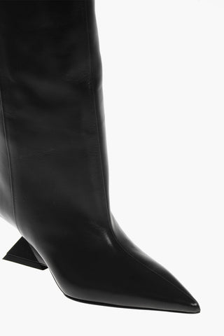 Leather CHEOPE Tube Boots with Spool Heel 7cm