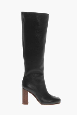 Stiefel unterhalb des Knies WILLOW aus gehämmertem Leder 10cm