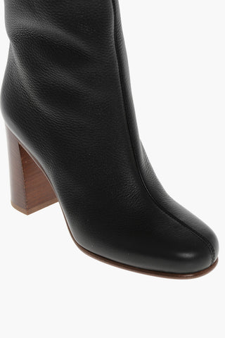 Stiefel unterhalb des Knies WILLOW aus gehämmertem Leder 10cm
