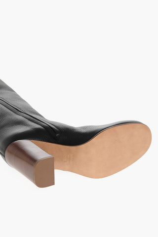 Stiefel unterhalb des Knies WILLOW aus gehämmertem Leder 10cm