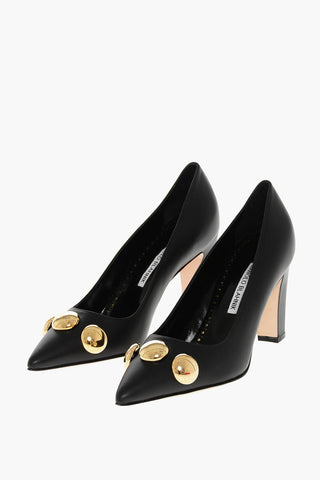 Leather CHAPPA Pumps with Metal Details 9cm