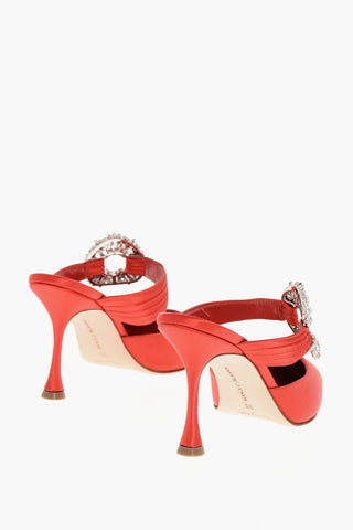 Mules in Satin MAIDUGURA con Dettaglio Gioiello 9cm