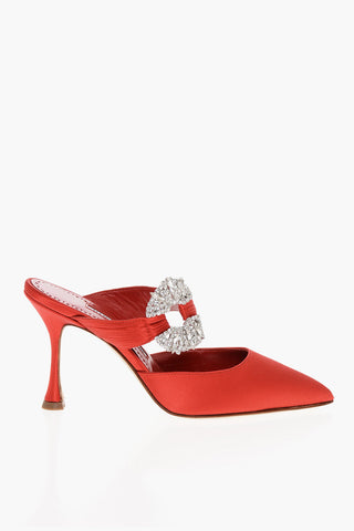 Mules in Satin MAIDUGURA con Dettaglio Gioiello 9cm