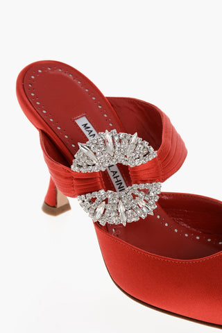 Mules in Satin MAIDUGURA con Dettaglio Gioiello 9cm