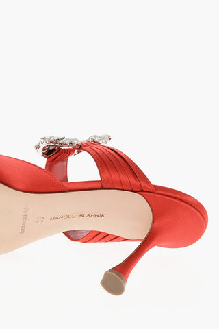 Mules in Satin MAIDUGURA con Dettaglio Gioiello 9cm