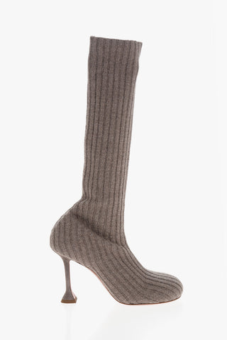Stivali Sotto al Ginocchio FUZZY RIB in Maglia 9cm
