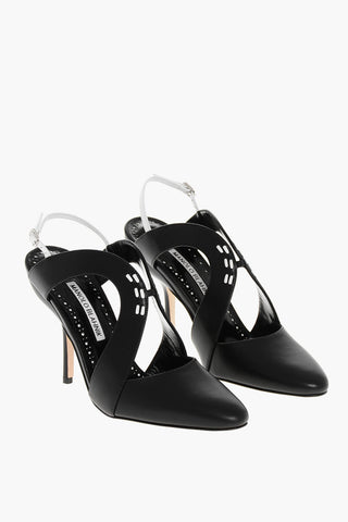 Slingbacks JIJARA aus Leder mit kontrastierenden Details und 10 cm Absatz