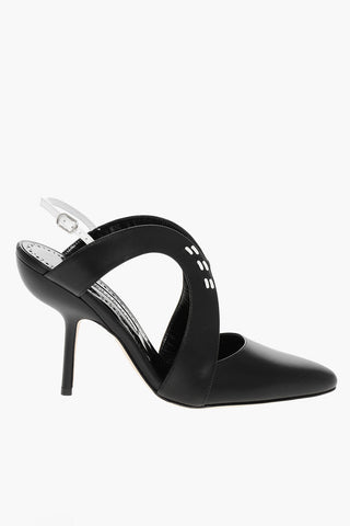 Leather Slingbacks JIJARA with Contrasting Details and 10cm Heel