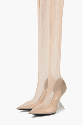 Stivali-Collant CHEOPISSIMA in Mesh con Tacco a Rocchetto 10cm