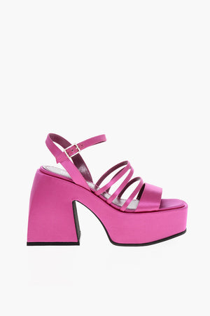 Plateau-Sandalen CHIBI aus Satin mit klobigem Absatz 12cm