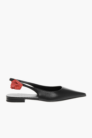 Spitze Leder-Ballerinas mit Slingback-Design