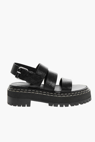 Leather Sandals SHINY with Lug Sole
