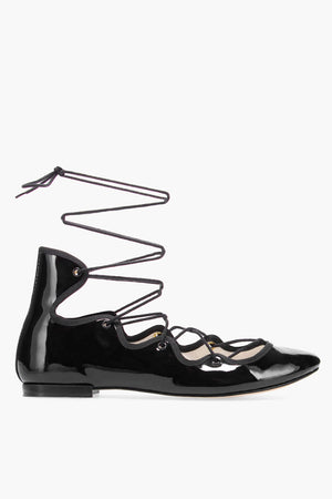 Ballerine in Vernice LIMBO con Design Allacciato