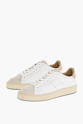 Sneakers in Pelle con Punta in Suede