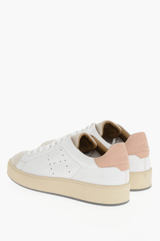 Sneakers in Pelle con Punta in Suede