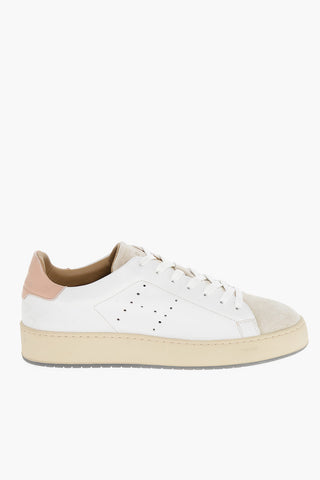 Sneakers in Pelle con Punta in Suede