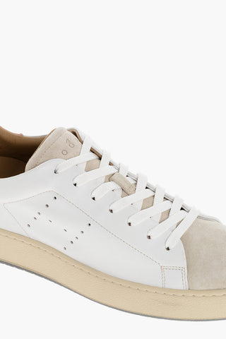 Sneakers in Pelle con Punta in Suede