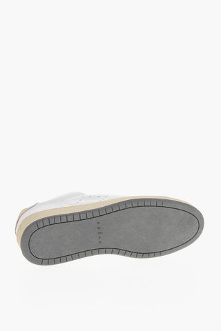 Sneakers in Pelle con Punta in Suede