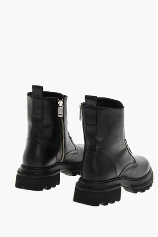 Anfibi in Pelle con Zip Interna