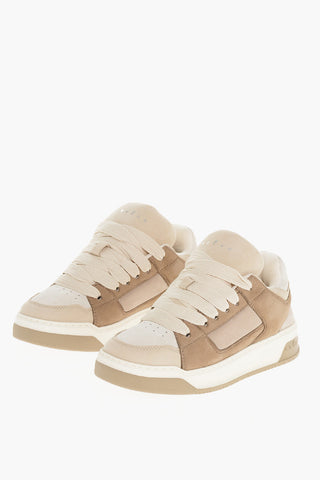 Sneakers Mid in Pelle con Maxi Lacci